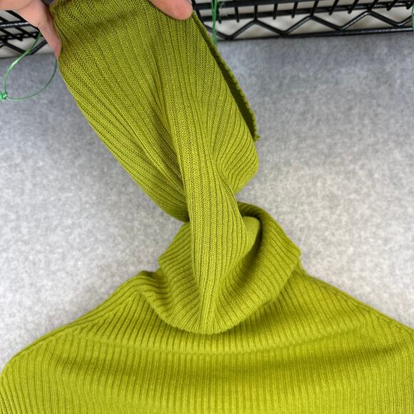 Newport News Sweater Dress Womens Size S Green 100% Acrylic Turtleneck Ribbed - Picture 3 of 11